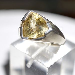 Vintage Sterling Silver Ouro Verde Ring Sz8